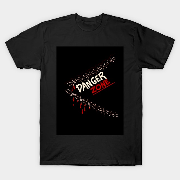 Danger zone Spiked t shirt T-Shirt by KO-of-the-self